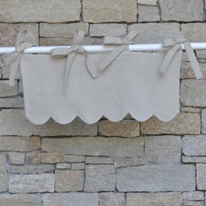 Mini cantonnière feston lin naturel