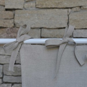Mini cantonnière feston lin naturel