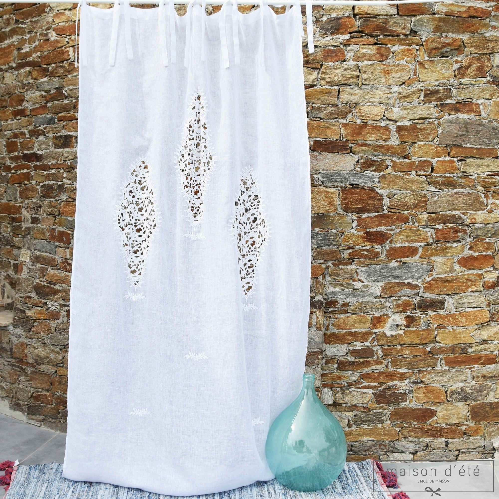 Rideau en lin blanc Eze