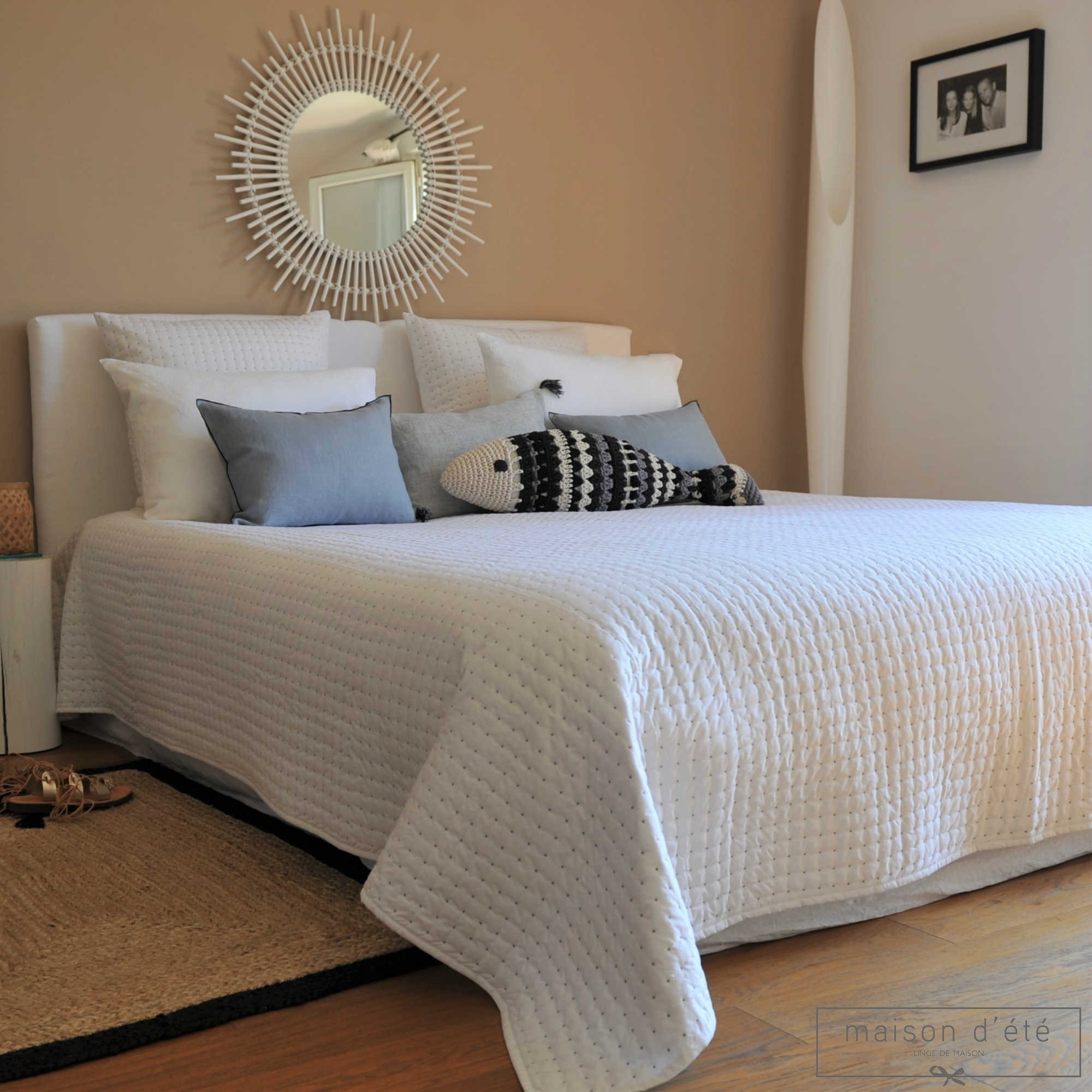 dessus de lit plumetis blanc gris dessus de lit plumetis blanc gris