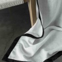 White washed linen curtain Nice black edge