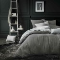 Mid grey stone washed linen comforter cover