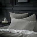 Mid grey stone washed linen comforter cover