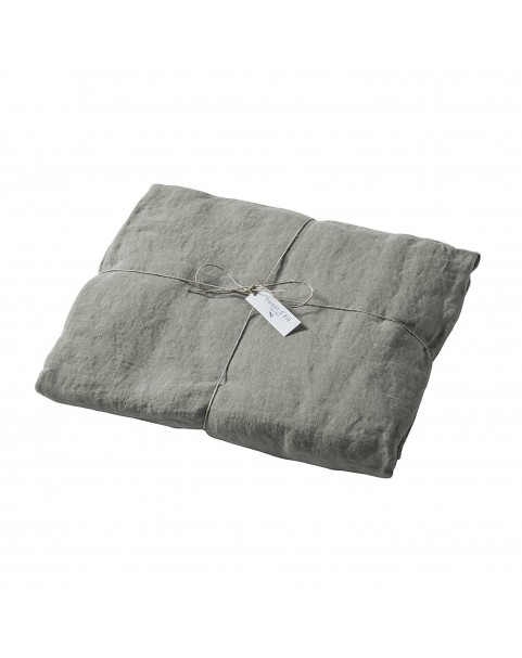 Nil blue washed linen fitted sheet