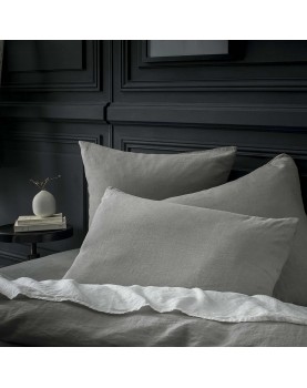 Nil blue washed linen fitted sheet