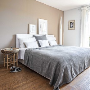 Dessus de lit Saint-Tropez gaze de coton gris souris