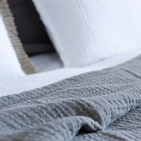 Dessus de lit Saint-Tropez gaze de coton gris souris