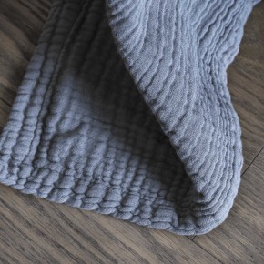 Dessus de lit Saint-Tropez gaze de coton gris souris