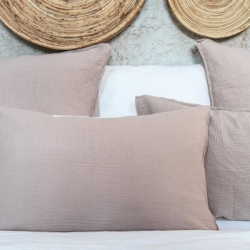 Nude cotton gauze pillow cover