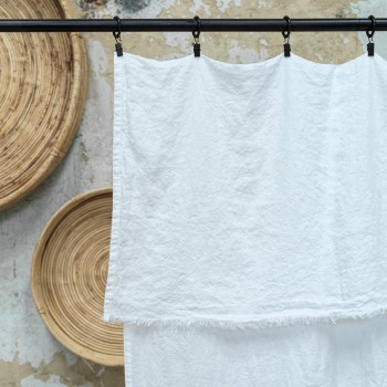 Linen Washed Milk Frayed Curtain 137X290 CM