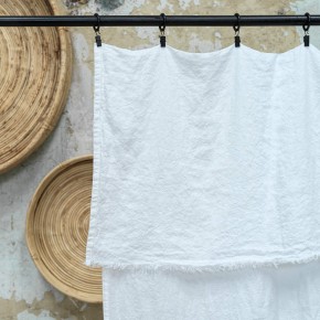 Linen Washed Milk Frayed Curtain 137X290 CM