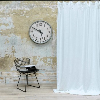 White cotton gauze curtain with knobs 140X270 CM