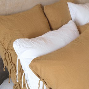 housse de couette gaze de coton camel