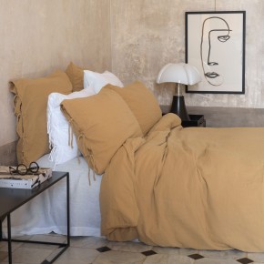 Camel cotton gauze duvet cover