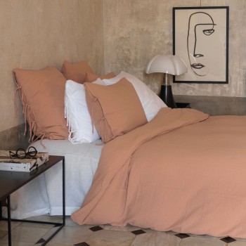 Housse de couette gaze de coton terracotta