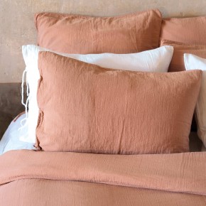 housse de couette gaze de coton terracotta