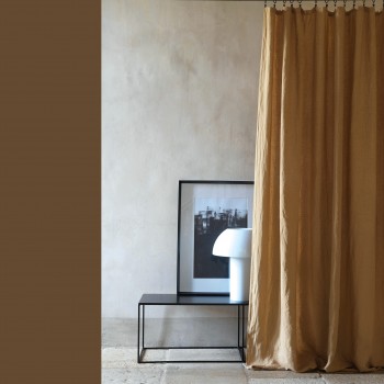 Camel washed linen curtain