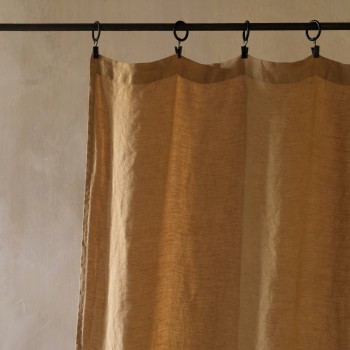 Camel washed linen curtain