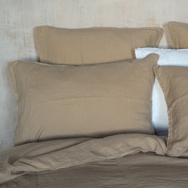 Mastic washed linen pillowcase