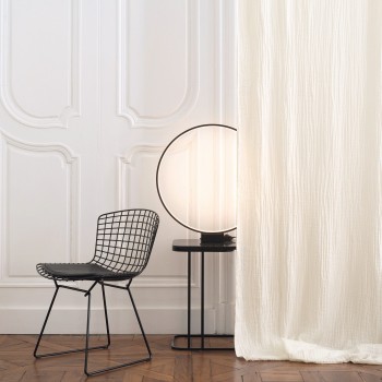 Milk embossed linen curtain