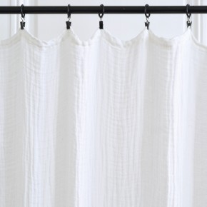rideau en lin gaufré blanc