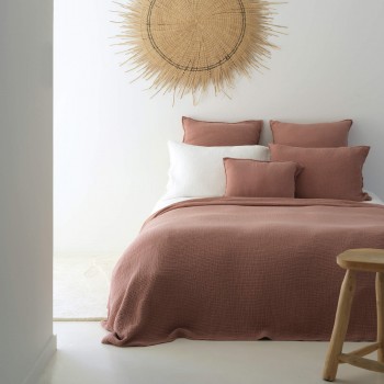 MARSEILLE BEDCOVER IN POLISHED COPPER COTTON GAUZE