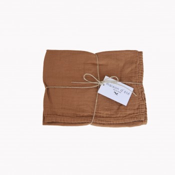 Serviette de table gaze de coton terre tabac 45X45 CM