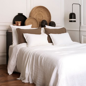 Gaspard bedspread waffle linen white