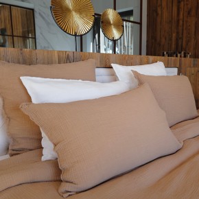 Cinnamon cotton gauze pillowcase