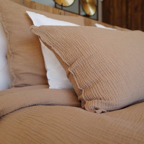 Cinnamon cotton gauze pillowcase