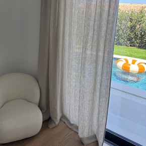 Washed linen light natural Panama extra wide