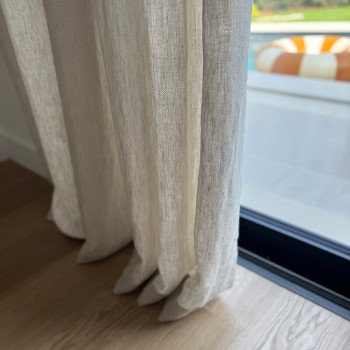 Washed linen light natural Panama extra wide