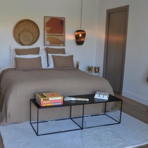 Tino Waffle Cotton and Linen Bedspread in Cinnamon