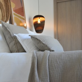 Tino Waffle Cotton and Linen Bedspread in Cappuccino