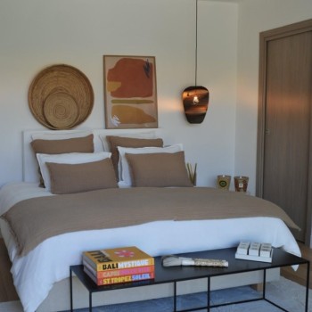 Tino Cinnamon Embossed Linen and Cotton Duvet, 85x200 cm