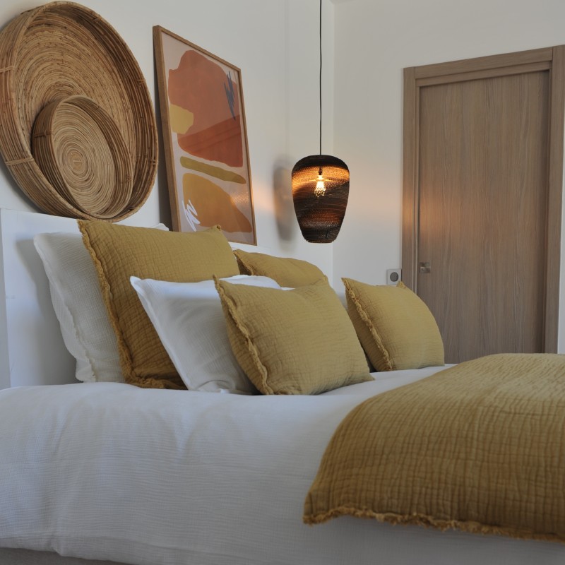 Tino Cotton and Linen Cushion in Curry 40x60 cm