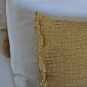 Tino Cotton and Linen Cushion in Curry 40x60 cm