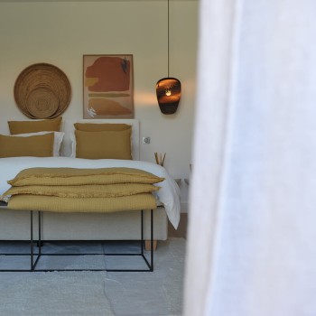 Tino Cotton and Linen Cushion in Curry 40x60 cm