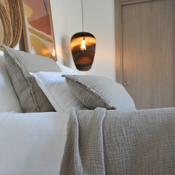 Tino Waffle Cotton and Linen Bedspread in Cappuccino