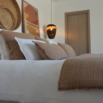 Tino Cinnamon Embossed Linen and Cotton Duvet, 85x200 cm Tino Cinnamon Embossed Linen and Cotton Duvet, 85x200 cm