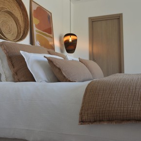 Tino Cinnamon Embossed Linen and Cotton Duvet, 85x200 cm