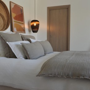 Tino Cappuccino Embossed Linen and Cotton Duvet, 85x200 cm