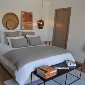 Tino Cappuccino Embossed Linen and Cotton Duvet, 85x200 cm