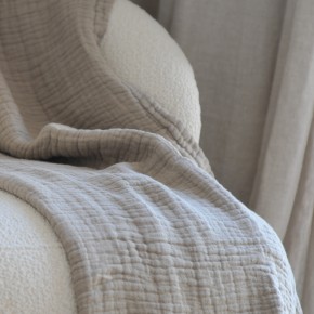 Cappuccino throw in cotton and linen