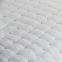 Dessus de lit Plumetis blanc et naturel en coton