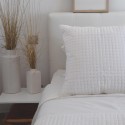 Dessus de lit Plumetis blanc et naturel en coton