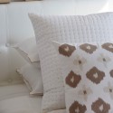 Dessus de lit Plumetis blanc et naturel en coton