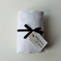 Drap housse lin lavé blanc