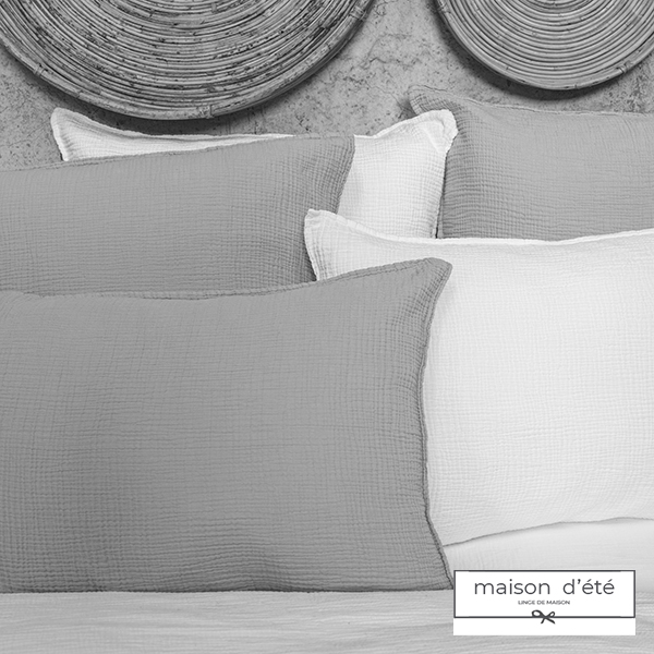 Soldes housse de couette en coton grise