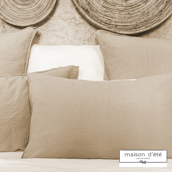 Vente housse de couette en coton beige